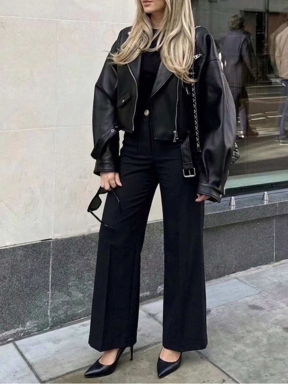 & Other Stories Trouser Flares Pants Patch Pocket Minimalist Old Money Black 0